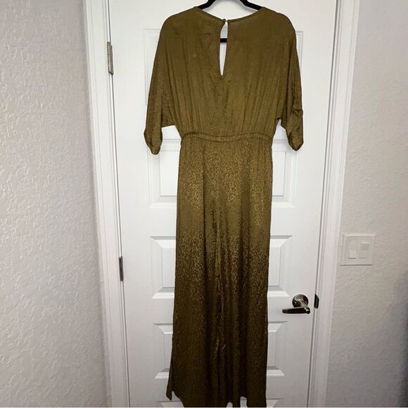 Maeve Anthropologie Jacqueline Animal Print Faux Wrap Short Sleeve Jumpsuit - Picture 5 of 8